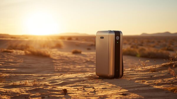 Wallbox portable EV charger used in remote desert